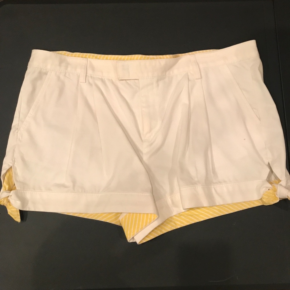 Lilly Pulitzer White Shorts Side Tie Knots Sz 14